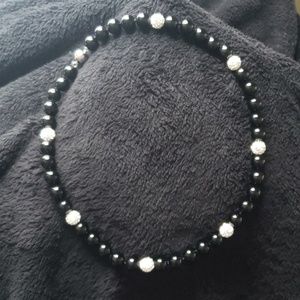 Black and Silver Beaded Necklace